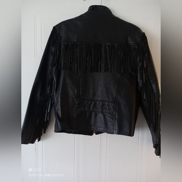 Leather biker style vintage jacket - Picture 2 of 7